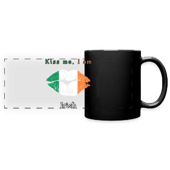 Kiss me - i am irish - Full Colour Panoramic Mug - black - Front