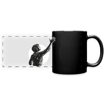 Cosmic Reach in Schwarz-Weiß - Panorama-Tasse farbig - Schwarz - Vorne