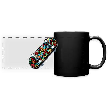Skateboard - Full Colour Panoramic Mug - black - Front