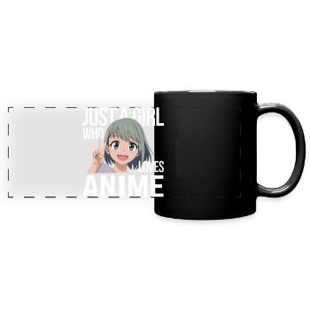 Anime Fan Girl Zitat - Panorama-Tasse farbig - Schwarz - Vorne