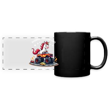 Monster Truck Licorne - Mug panoramique uni - noir - Devant