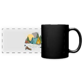 Outdoor Adventure Nature Motif - Full Colour Panoramic Mug - black - Front
