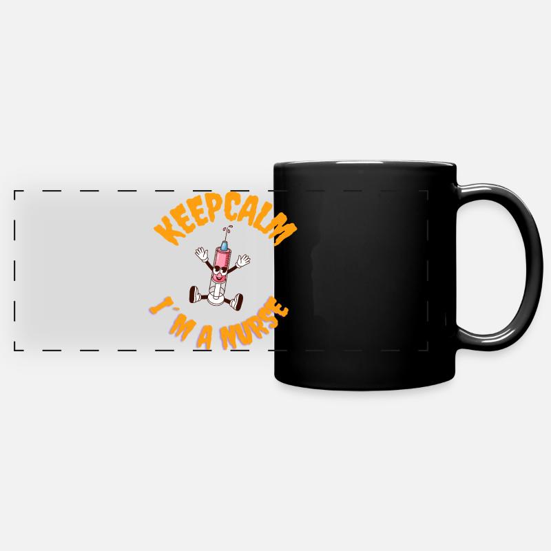 Restez calme, je suis un aidant - Mug panoramique uni - noir