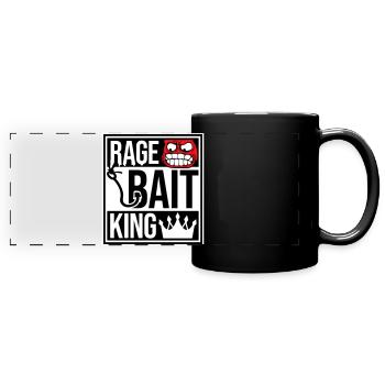 Rage Bait King en ligne Troll Attention Fun - Mug panoramique uni - noir - Devant