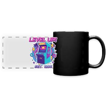 Level Up 1985 – Retro Arcade Automat Design - Panorama-Tasse farbig - Schwarz - Vorne