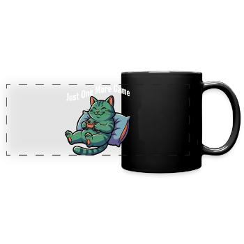 Only one more game of cat - Full Colour Panoramic Mug - black - Front