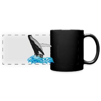 Buckelwal-Druck - Panorama-Tasse farbig - Schwarz - Vorne