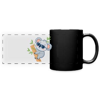 Koala on Casual Bamboo - Full Colour Panoramic Mug - black - Front