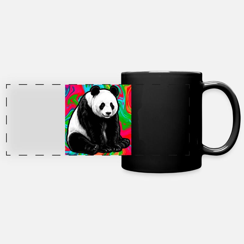 panda - Mug panoramique uni - noir