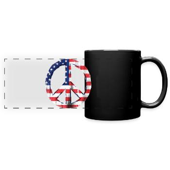 Drapeau de la paix des États-Unis - Mug panoramique uni - noir - Devant