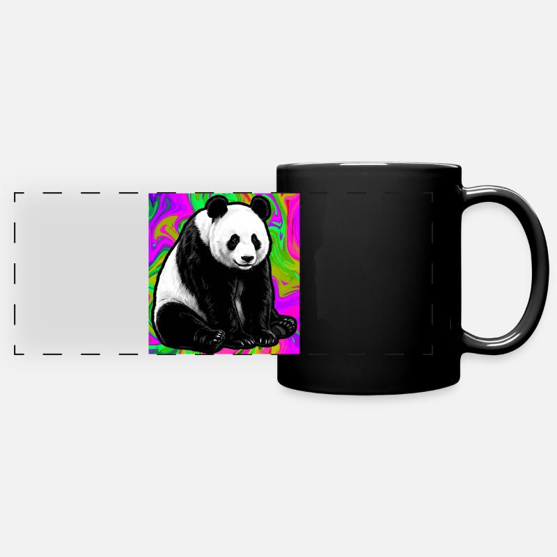 panda - Full Colour Panoramic Mug - black