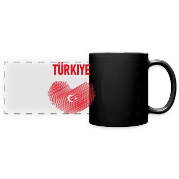 TÜRKEI TÜRKIYE TÜRKISCHE Europa Sport Fan - Panorama-Tasse farbig - Schwarz - Vorne