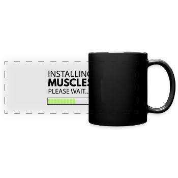 muscle_man - Mug panoramique uni - noir - Devant
