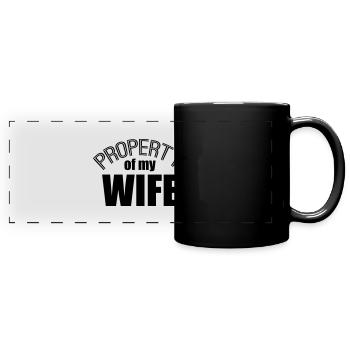 logo design timbre signe avertissement attention note - Mug panoramique uni - noir - Devant