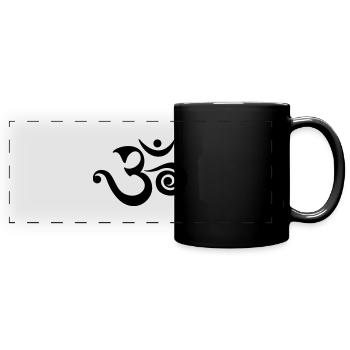 OM, AUM, BOUDDHISM, SPIRITUALITY, MANTRA, YOGA, - Mug panoramique uni - noir - Devant