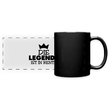 die legende ist in rente - Panorama-Tasse farbig - Schwarz - Vorne