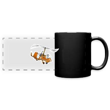 Gyrocopter Gyroplane Ultralight - Full Colour Panoramic Mug - black - Front