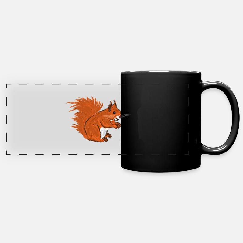 Rotes Eichhörnchen / European Red Squirrel VII - Full Colour Panoramic Mug - black