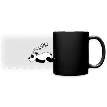 ZZZZZZ Panda Baer - Panorama-Tasse farbig - Schwarz - Vorne
