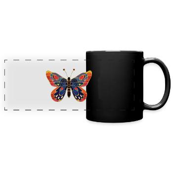 Butterfly - Panorama-Tasse farbig - Schwarz - Vorne
