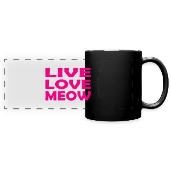 Chat Katze - Mug panoramique uni - noir - Devant