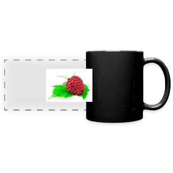 Himbeere. raspberry - Panorama-Tasse farbig - Schwarz - Vorne