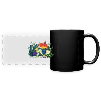 Ein Wunsch frei - Panorama-Tasse farbig - Schwarz - Vorne
