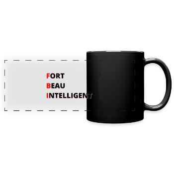 FBI sehr nett intelligent - Panorama-Tasse farbig - Schwarz - Vorne