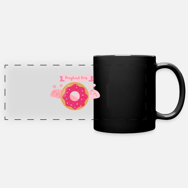 Journée du beignet - Mug panoramique uni - noir