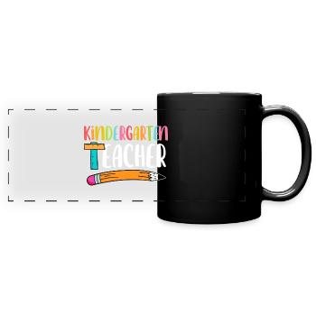 Back To School Kindergarten Teacher - Panorama-Tasse farbig - Schwarz - Vorne