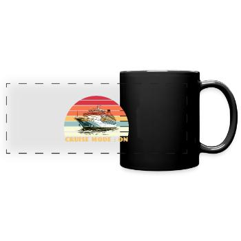 On Tour Mode | Summer Travel Adventure - Full Colour Panoramic Mug - black - Front
