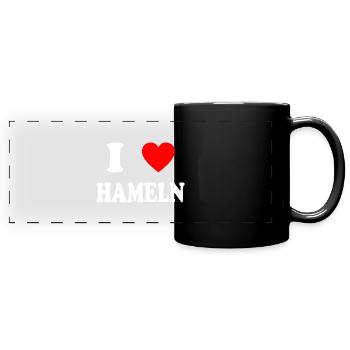 I love Hameln - Panorama-Tasse farbig - Schwarz - Vorne