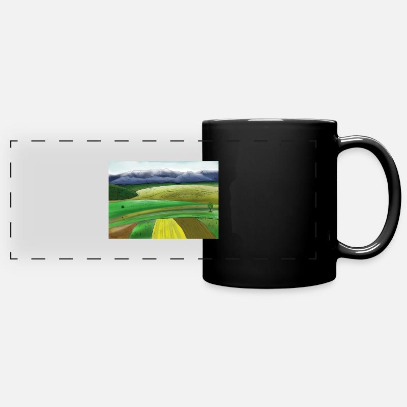 Comic Landschaft - Panorama-Tasse farbig - Schwarz