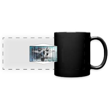 kampfjet ,raptor, - Panorama-Tasse farbig - Schwarz - Vorne