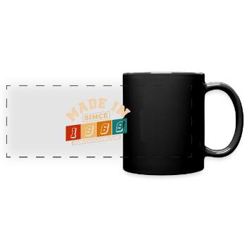 Baujahr 1969 Geburtstag 55 Jahre - Panorama-Tasse farbig - Schwarz - Vorne