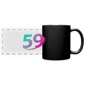 Numéro 59 multicolore - Mug panoramique uni - noir - Devant