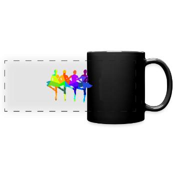 Ballet Dancing Rainbow Polygon Sports - Full Colour Panoramic Mug - black - Front