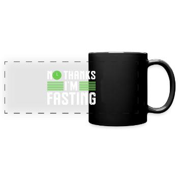 No Thanks I'm Fasting One Meal A Day Ramadan - Full Colour Panoramic Mug - black - Front