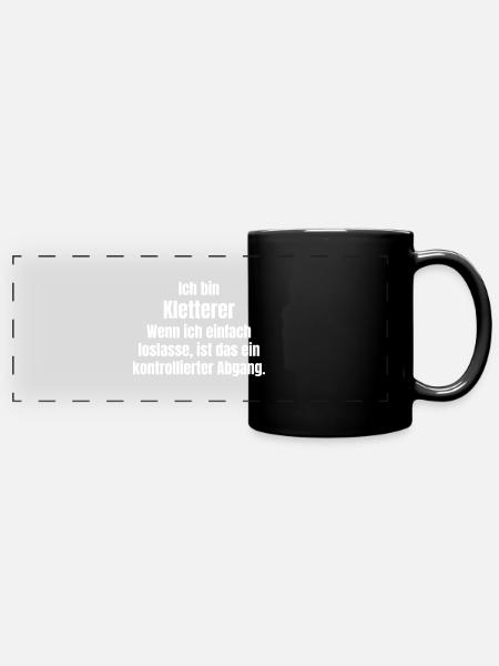 Kletterer macht Abgang - Panorama-Tasse farbig - Schwarz