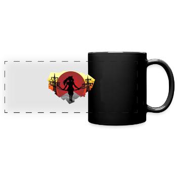 Cable Girl - Panorama-Tasse farbig - Schwarz - Vorne
