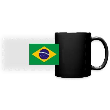 Brazil flag banner - Full Colour Panoramic Mug - black - Front