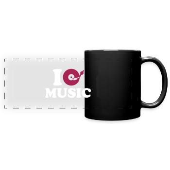 I love music - Full Colour Panoramic Mug - black - Front