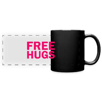 Free hugs - Full Colour Panoramic Mug - black - Front
