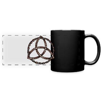 Keltische Knoten - Panorama-Tasse farbig - Schwarz - Vorne