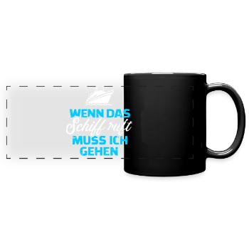 Kreuzfahrt - Panorama-Tasse farbig - Schwarz - Vorne