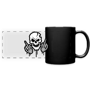 Squelette Majeur Tête de mort Symbole - Mug panoramique uni - noir - Devant