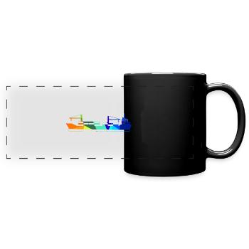 Container Ship Rainbow Polygon Ships - Full Colour Panoramic Mug - black - Front