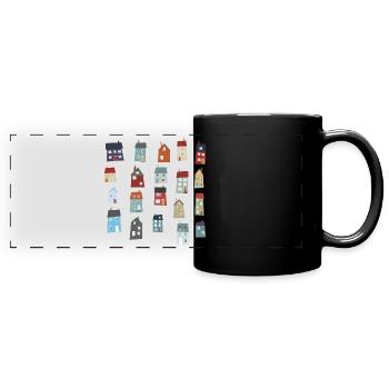 Houses - Full Colour Panoramic Mug - black - Front