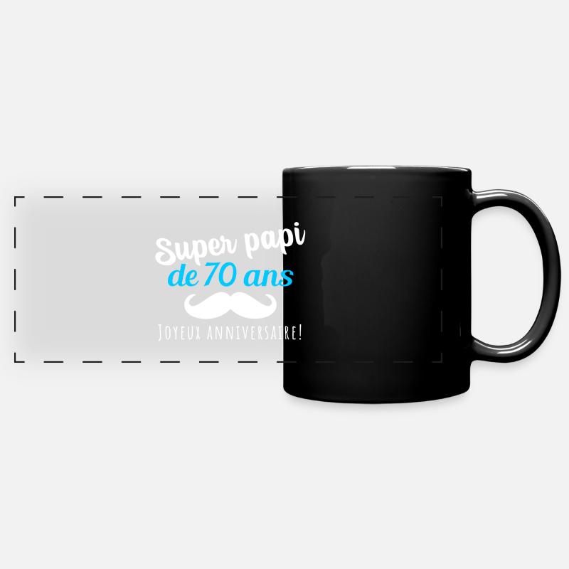 Super Opa Geburtstagsgeschenk 70 Jahre Mann - Panorama-Tasse farbig - Schwarz