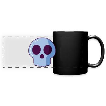 Totenkopf Schädel Comic - Panorama-Tasse farbig - Schwarz - Vorne